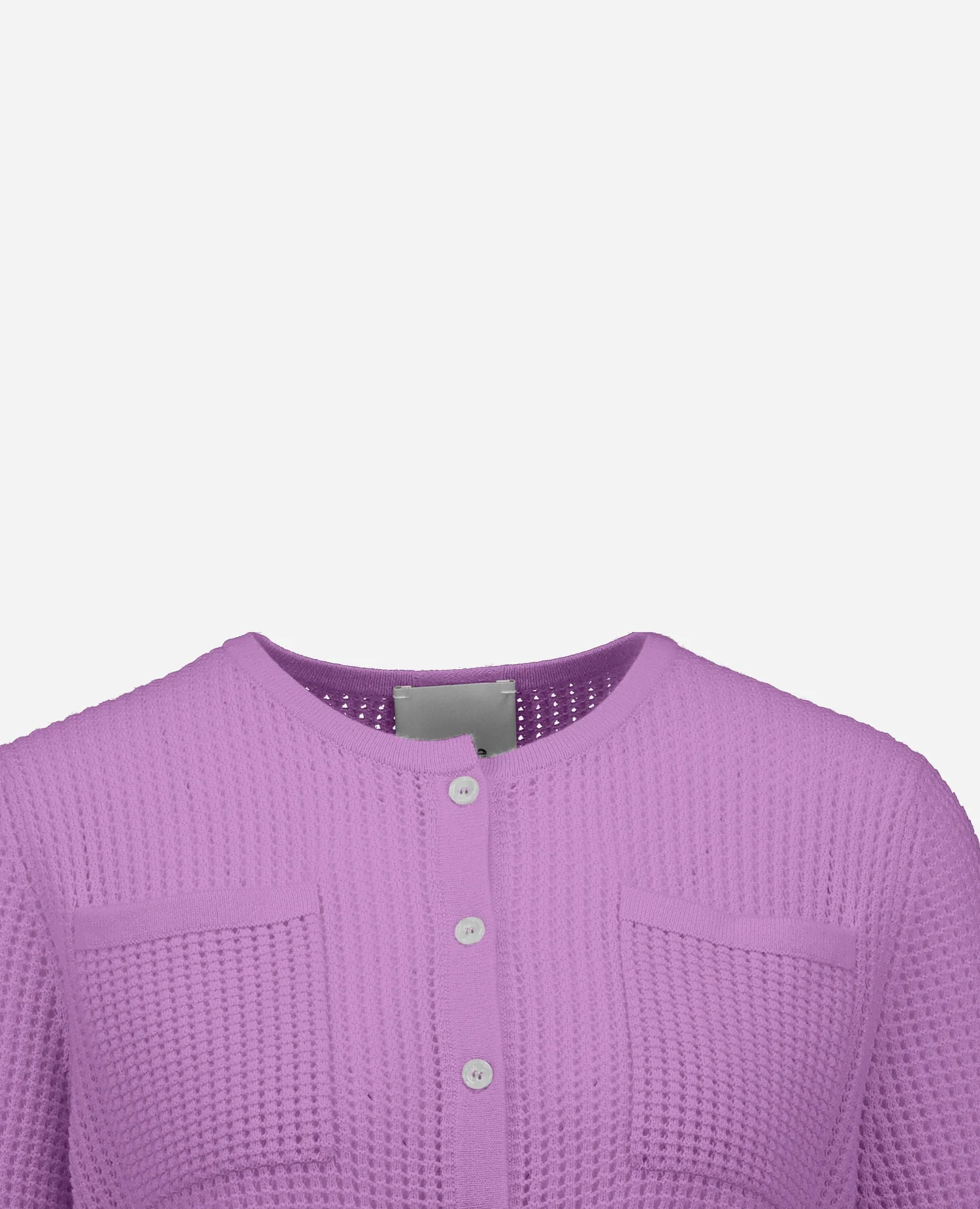 Woll-Mischung Strickjacke in Lila - Image 3