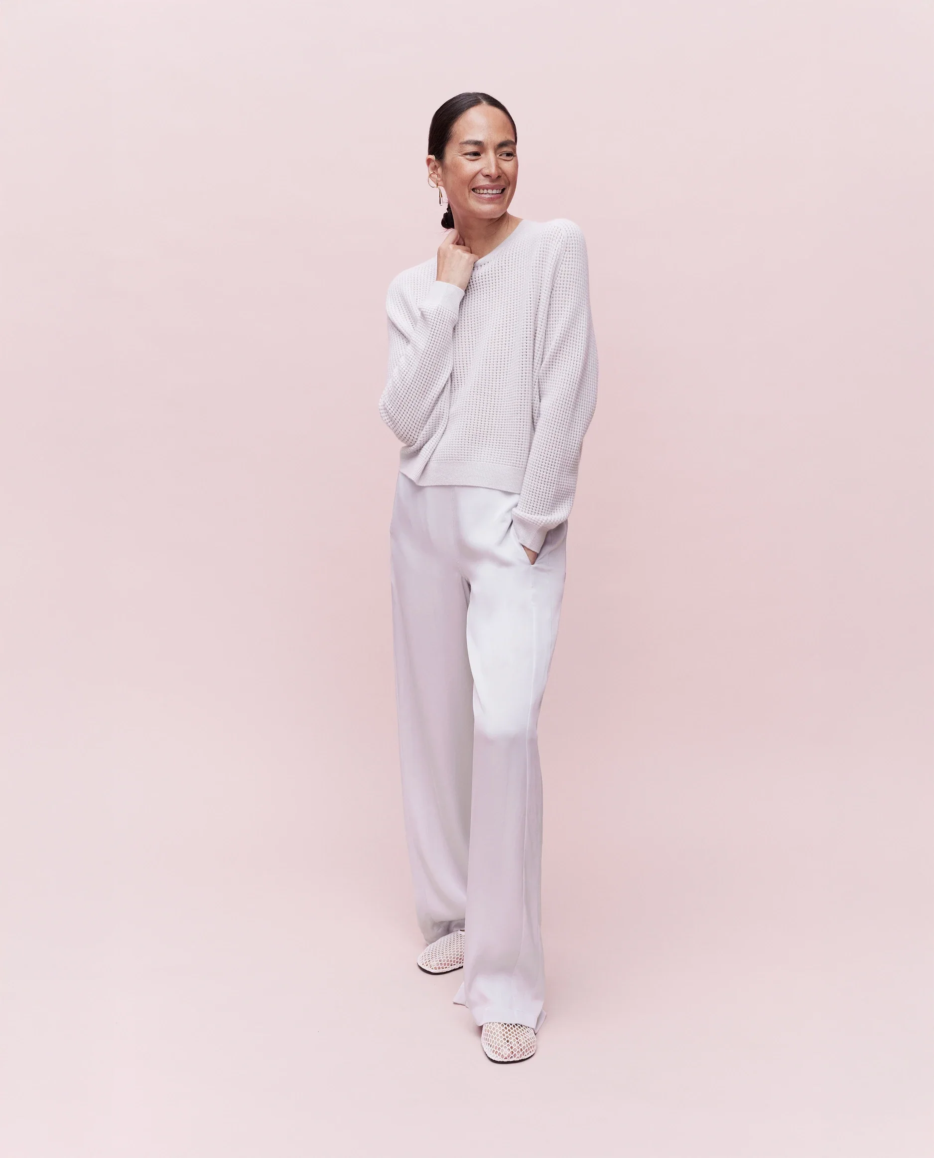 Woll-Mischung Pullover in Grau