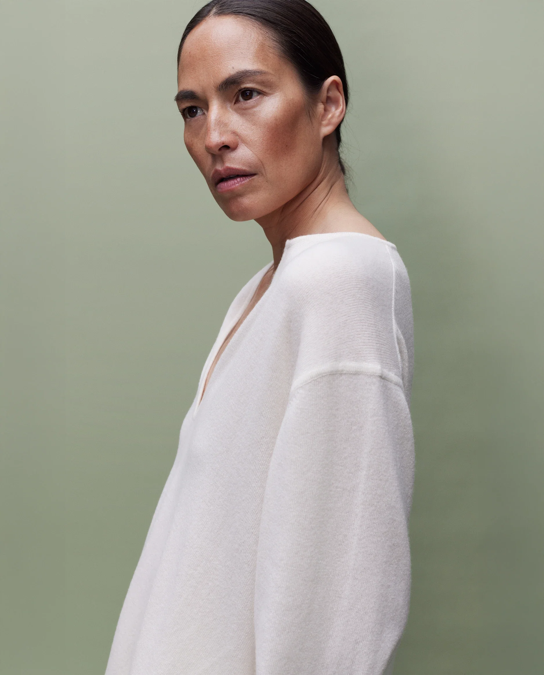 Woll-Mischung Hose in Creme - Image 4