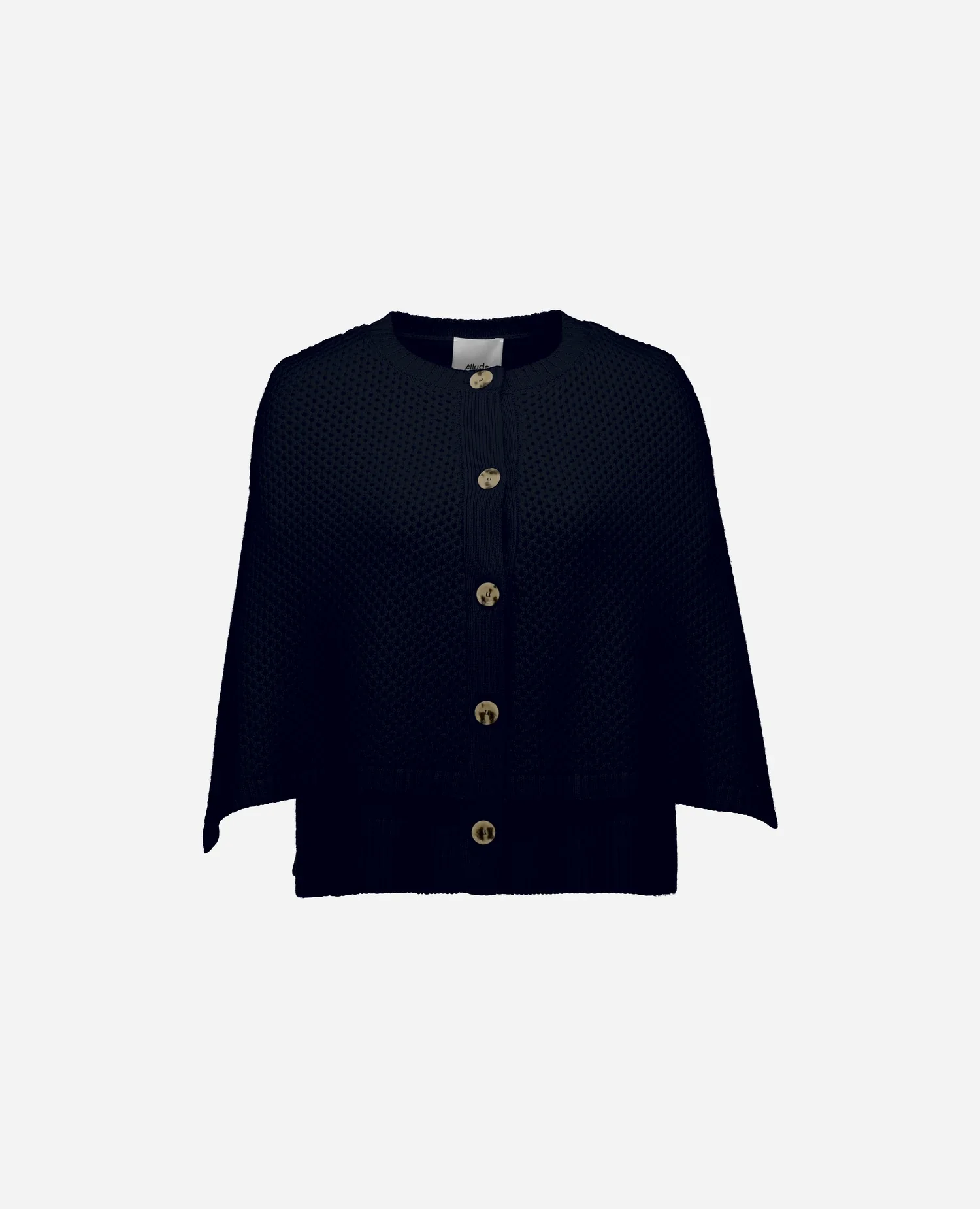 Woll-Mischung Cape in Navy