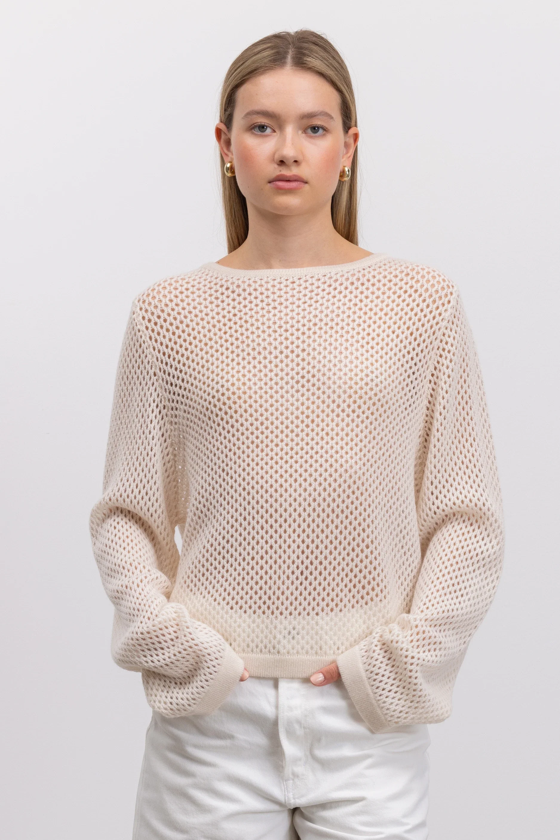 Woll-Mischung Pullover in Creme - Image 2