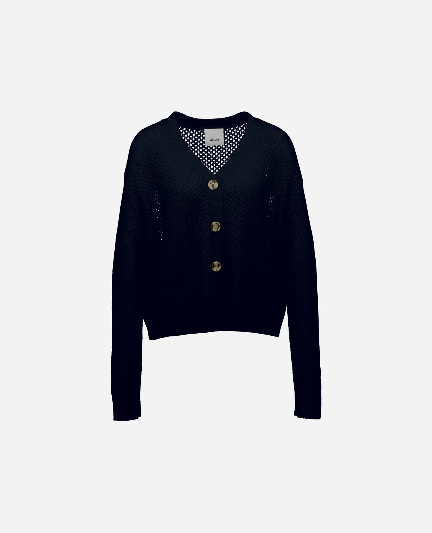 Woll-Mischung Strickjacke in Navy