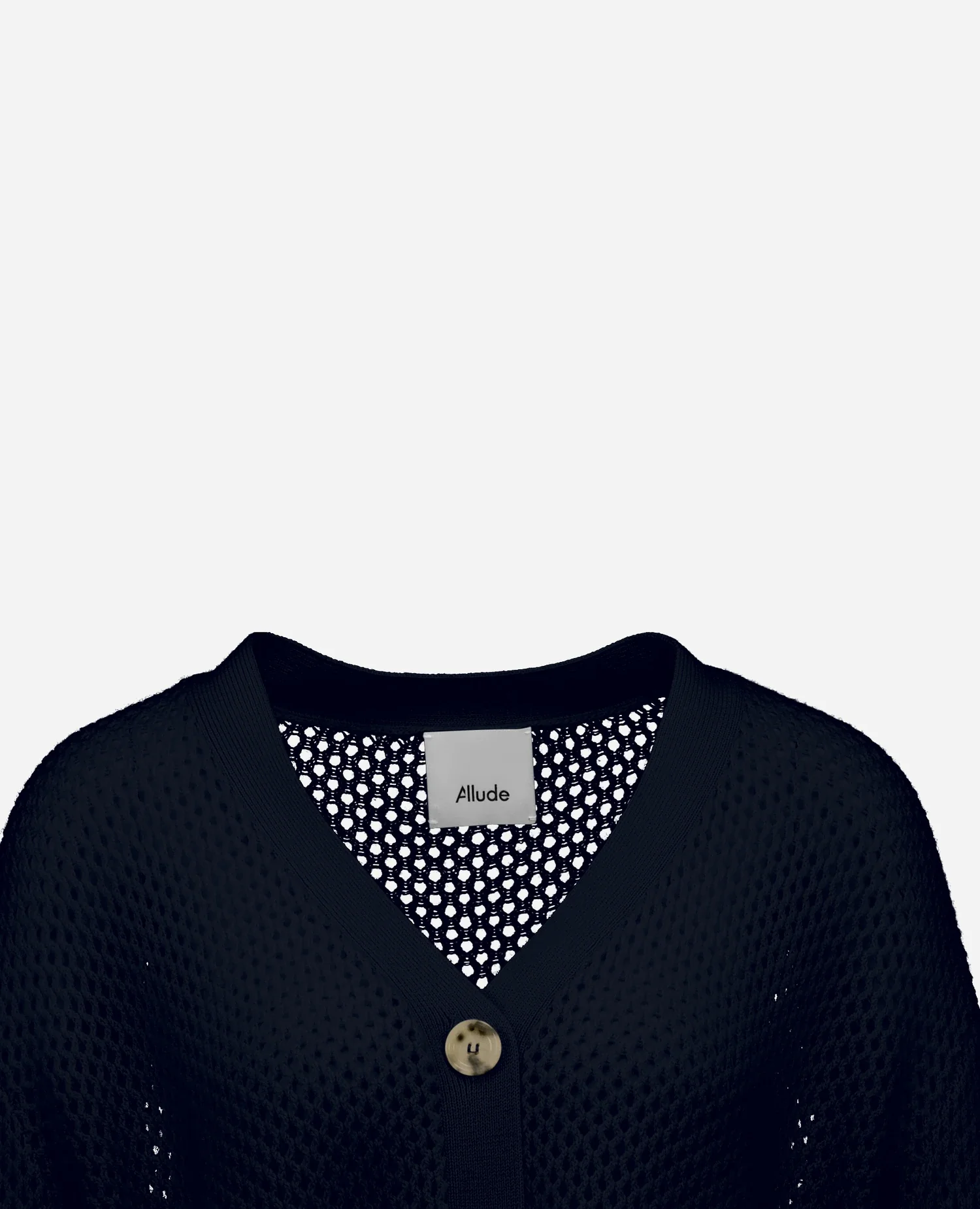 Woll-Mischung Strickjacke in Navy - Image 3
