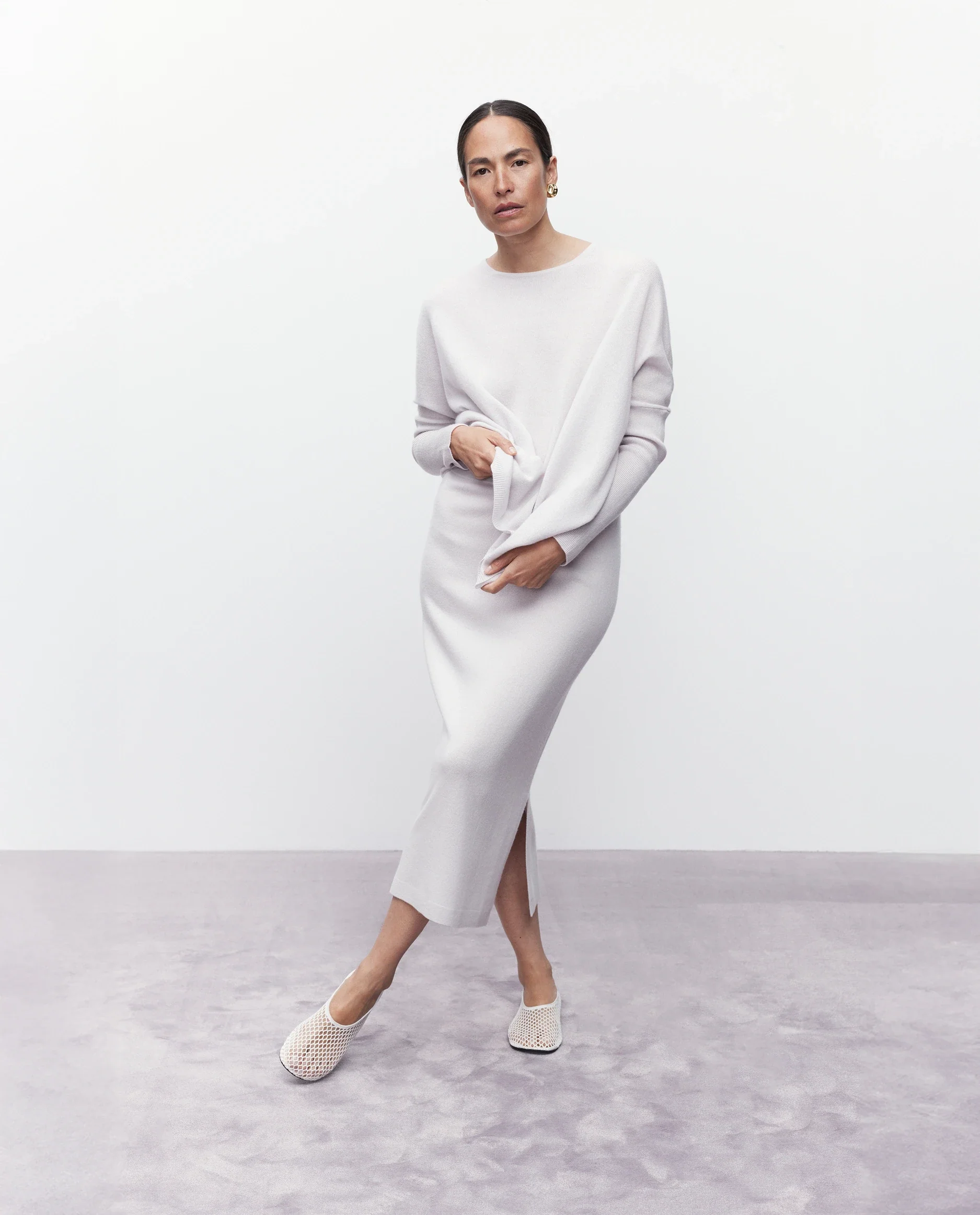 Woll-Mischung Pullover in Grau