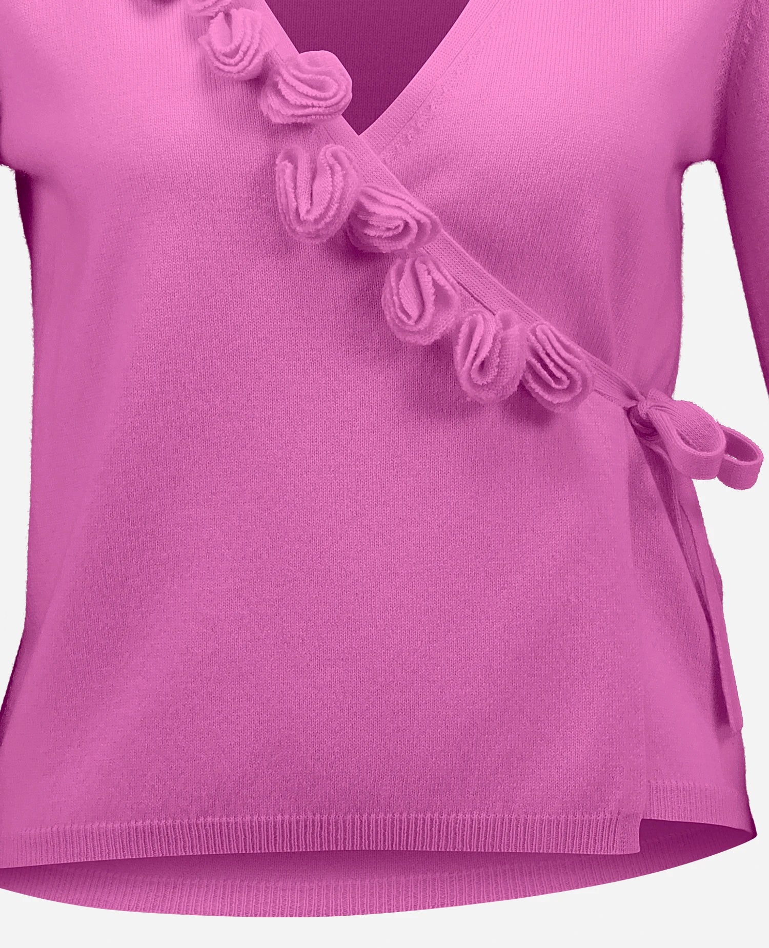 Woll-Mischung Strickjacke in Rose - Image 3