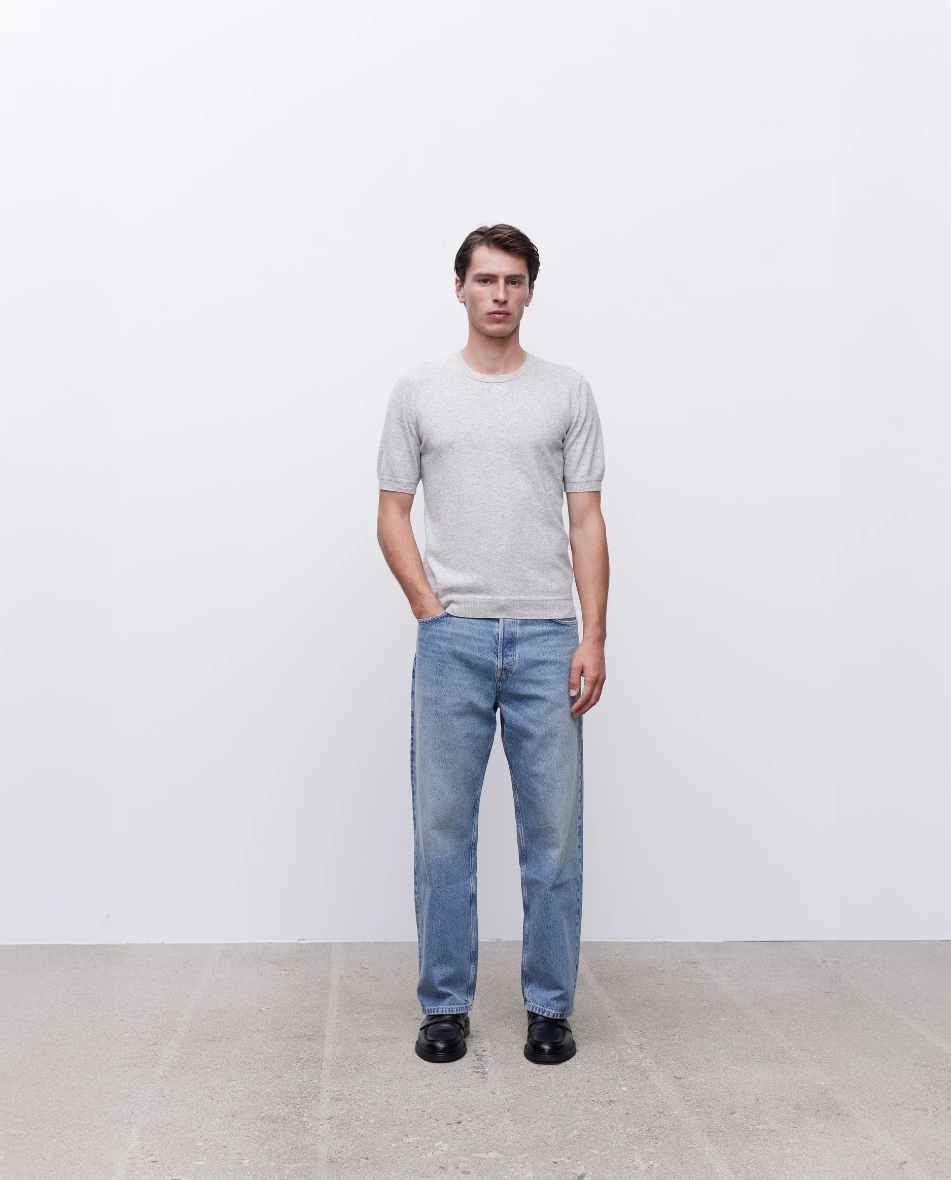 Baumwoll Mischung Pullover in Grau - Image 4