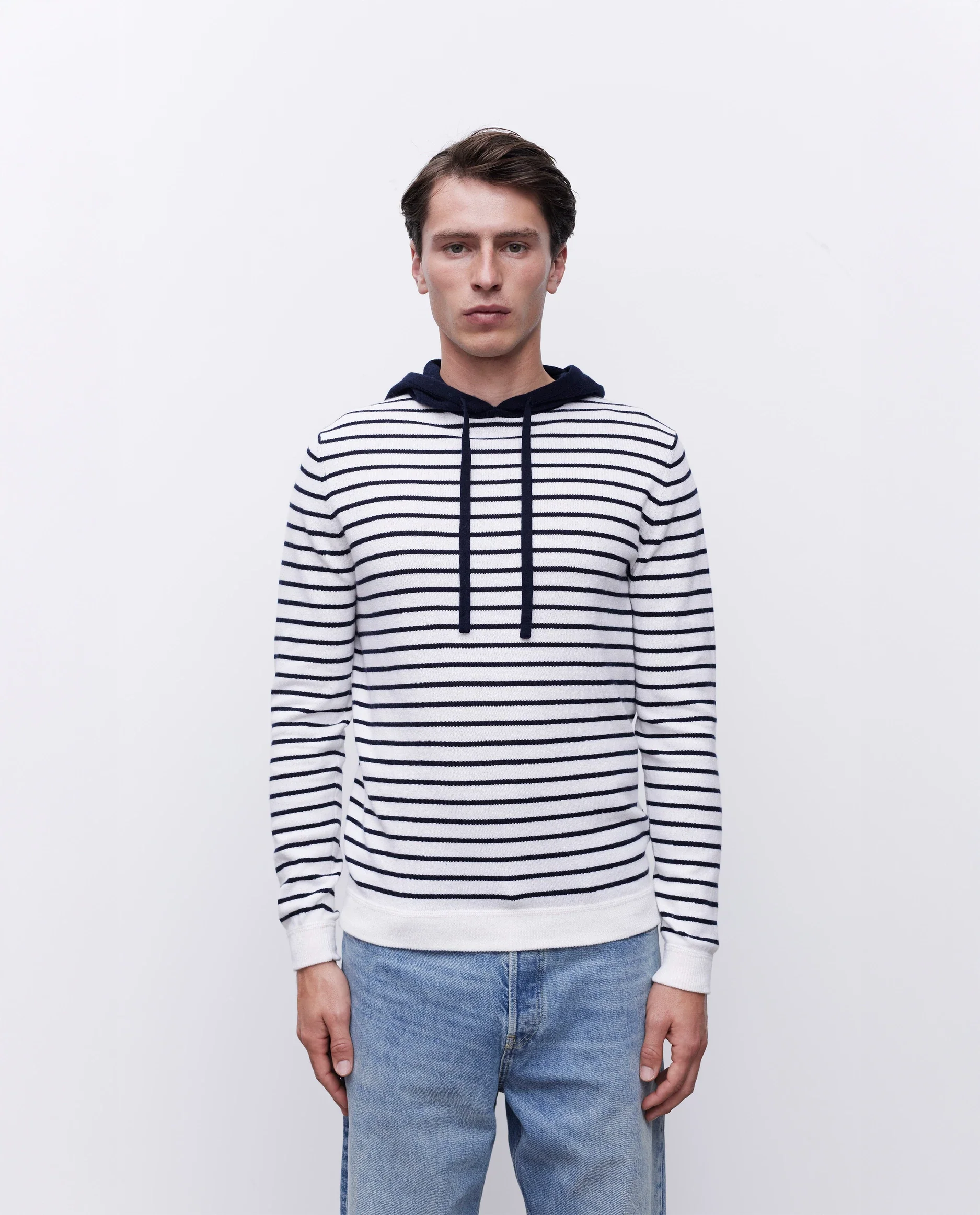 Baumwoll Mischung Pullover in Weiß