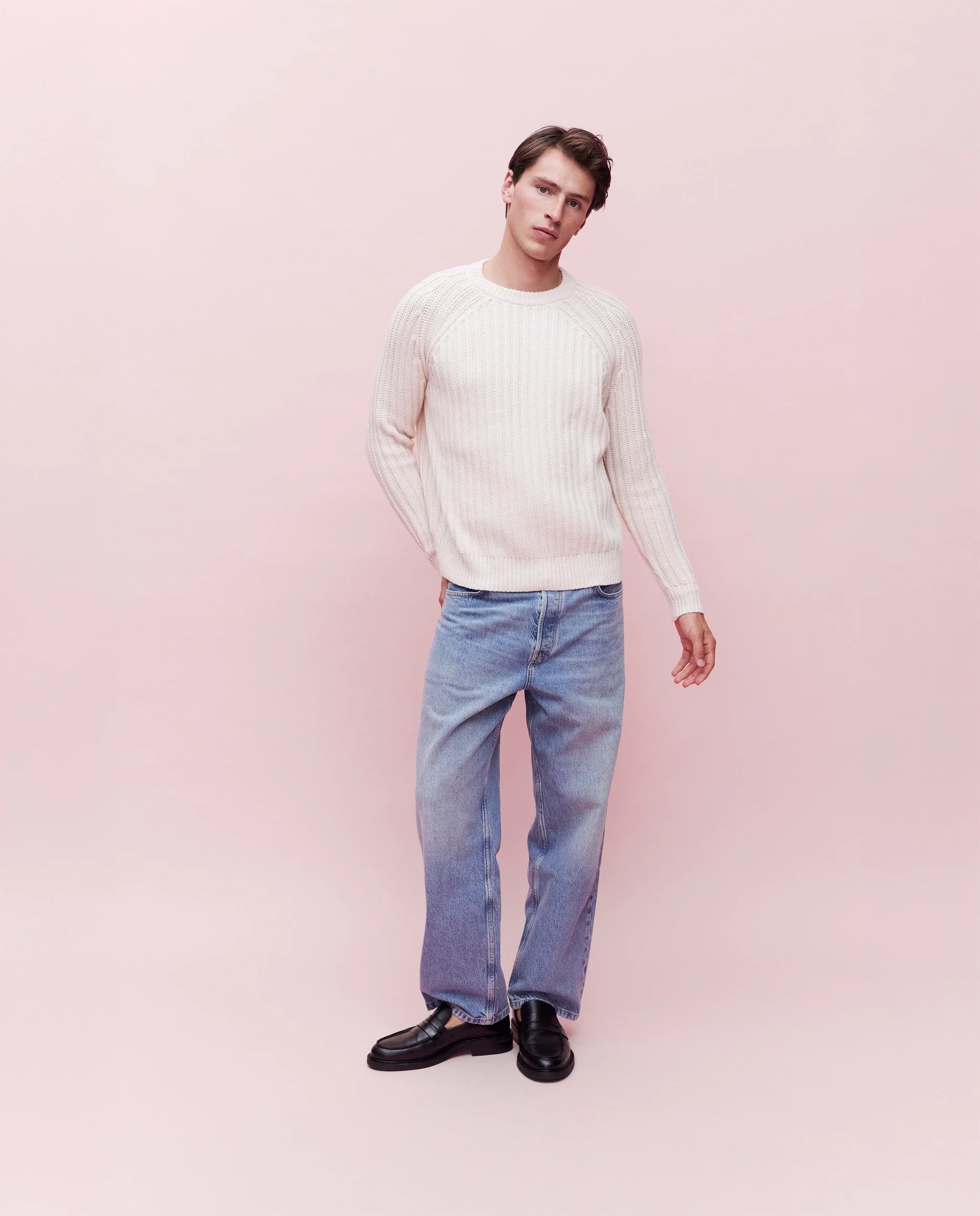 Woll-Mischung Pullover in Creme
