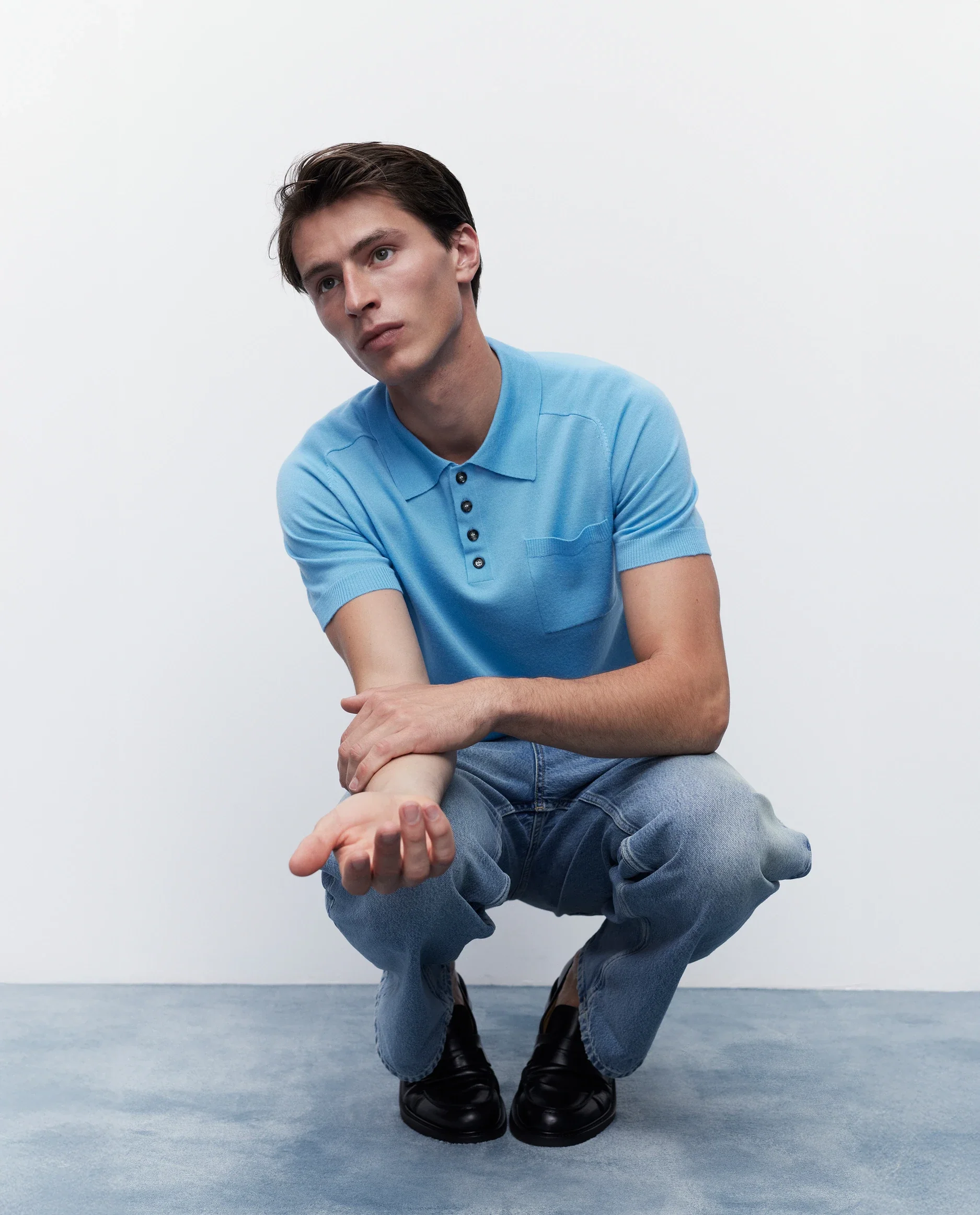 Wolle Pullover in Blau - Image 9