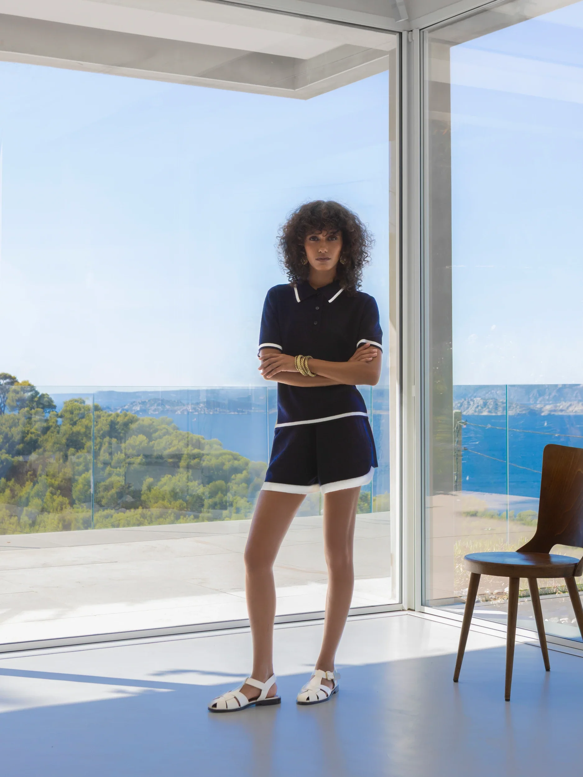 Cashmere kurze Hose in Navy - Image 3